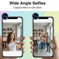 Wide-angle selfie camera lens technical diagram showing lens structure