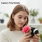 Alternative angle of wide-angle lens on smartphone enhancing photo capture