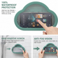 Front view of the waterproof mobile stand case with a smartphone inside.