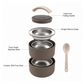 Side view showcasing the two separate compartments of this versatile 2-layer lunch box.