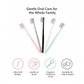 Set of manual toothbrushes with ultra soft bristles for family use