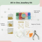 Close-up of colorful beads and metal clasps in DIY Jewellery Making Kit