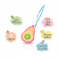 Front view of avocado push pop keychain stress relief fidget toy