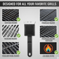 The hollow drain design of the toilet brush holder, ensuring quick drying and preventing water buildup.