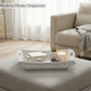 Angled view of the foldable serving tray with dimensions, demonstrating its practical size.