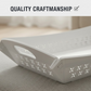 Side profile of the serving tray, shown folded flat for ultimate space-saving storage.