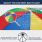 An illustration showing the dimensions of the outdoor umbrella, including its 6 feet diameter.