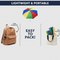 Diagram illustrating the easy assembly steps for the portable garden umbrella.