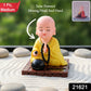 Handcrafted yellow monk Buddha statue for home decor