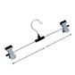 Black rubber-coated, non-slip anti-rust clips on a sturdy stainless steel hanger.