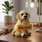Dog statue showpiece with realistic details on white background