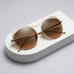 Stylish trendy sunglasses with metal frame and mirrored lenses