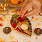 Kumkum holder with lidded boxes for puja rituals