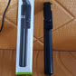 Folded selfie stick with phone holder and Bluetooth remote for travel