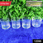 Four-piece Glass Drinkware Set on a wooden surface, showcasing clarity and design.