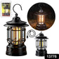 Portable rechargeable LED camping lantern illuminating a dark outdoor scene.