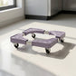 Stand under refrigerator demonstrating adjustable size