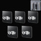Set of five durable adhesive plastic wall hooks for home organization