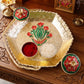 Elegant kumkum kankavati set on pooja thali