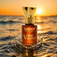 Perfume oil application on skin in sleek bottle