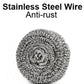 High-quality round stainless steel scrubbing pads, a pack of 6.