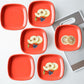 Set of 6 square microwave safe quarter plates, ideal for daily use.