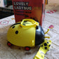 Front view of the adorable bug shaped kids water bottle with an easy-sip straw.