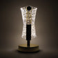 Side view of luxury LED double shade crystal table lamp