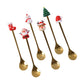 Beautiful dessert spoons set in white background