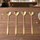 Mini serving spoon set for desserts and hot beverages