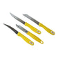 White background featuring kitchen knife set