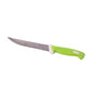 9-inch stainless steel kitchen knife with plastic handle on white background