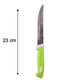 Kitchen knife with measurement markings for scale