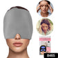 Flexible grey Migraine Relief Cap displayed flat, showcasing its soft gel construction.
