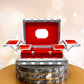 Stylish wooden jewellery organizer showcasing its secure heritage-style lock.