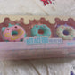 Adorable 3pc Donut Erasers set, a delightful return gift for parties.