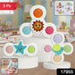 Three-piece white baby spinner toy set for sensory play and motor development