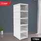 A close-up of the stackable storage cart highlighting its compact dimensions.