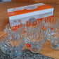 Decorated glass dessert cups, perfect for festive occasions and entertaining guests.