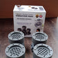 Four-piece adjustable anti-vibration pad set for stabilizing heavy appliances