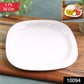 Elegant white square dinner plate 32 cm ideal for complete meal serving