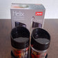 Modern black lid plastic jar set for kitchen spice storage