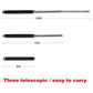 The multi-function collapsible self-defense stick ready for use.