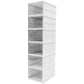 Smooth-rolling casters and secure stacking mechanism of the Organivo storage cart.