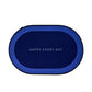 Oval shaped non-slip bath mat positioned on bathroom floor