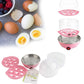 Detailed view of the components and benefits of the multi-functional egg poacher steamer.