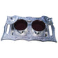 Open Mukhwas Dani Tray, revealing its two distinct compartments for dry fruits and snacks.