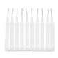Close-up of the anti-clogging shower head cleaning brushes, highlighting their fine bristles.