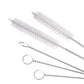 Stainless steel straw cleaning brush, 23cm long, for reusable straws.