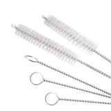 Stainless steel straw cleaning brush, 23cm long, for reusable straws.
